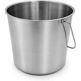 Grip Stainless Steel Bucket (5 Gallon)- Great for Pets, Cleaning, Food Prep - Hang on Fences, Cages, Kennels - Home, Garage, Workshop