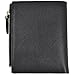HOPSOOKEN Mens Leather Bifold Wallet Rfid Men Slim Front Pocket Wallet Trifold (Black)