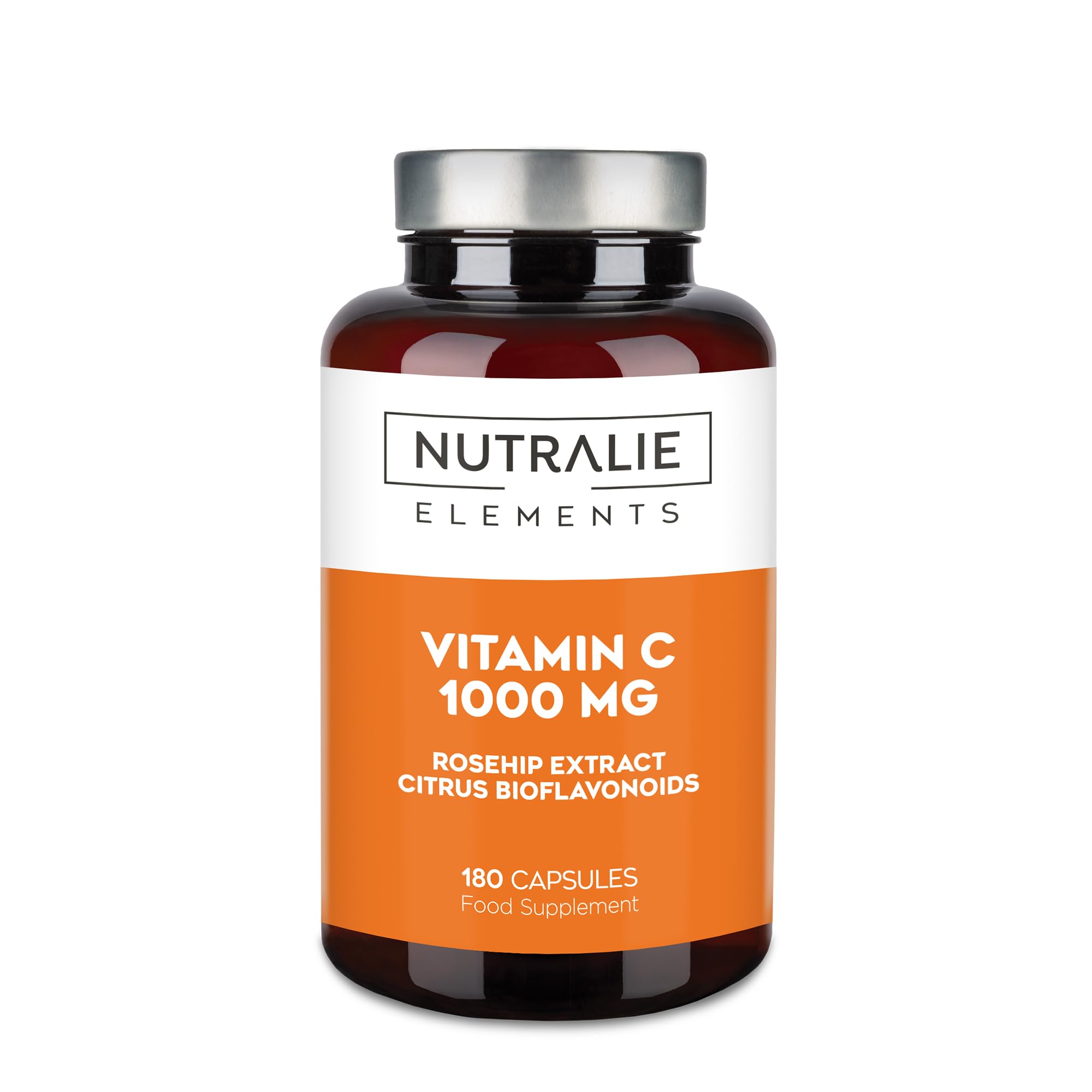 Vitamin C 1000 mg with Rosehip + Ascorbic Acid + Bioflavonoids - 180 Capsules Nutralie
