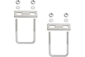 Aopin Square U-Bolt 2.17"(55mm) Inner Width U Bolts Brackets 304 Stainless Steel M8 with Nut, Plate, Washer for Car/RV/Trailer Bumper,2 Sets