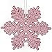 iPEGTOP 24 pcs Plastic Glitter Snowflake Ornaments Christmas Party Home Holiday Decoration, 4 inch, Pink
