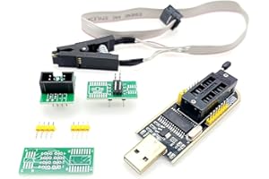 JZK Routing USB Programmer CH341A Writer LCD Flash for 25 SPI Series 24, SOIC8 SOP8 Test Clip for EEPROM 93CXX / 25CXX / 24CXX in-circuit programming with adapter