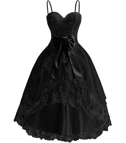 black short wedding dresses Mauuwy Lace for Bride Tea Length Lace Mini Bridal Gown and Black Gothic Bridal Dress Size 0 : Clothing, Shoes & Jewelry Cocktail dresses