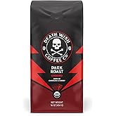 DEATH WISH COFFEE Dark Roast Coffee Grounds [16 oz.] Extra Kick of Caffeine, USDA Certified Organic, Fair Trade, Arabica, Rob