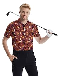 Xdceu Skull Golf Shirts for Men - Halloween