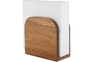 maitexi Acacia Wood Napkin Holder for Table,Upright Paper Napkin Storage Dispenser, Standing Napkin Dispenser for Kitchen, Ho