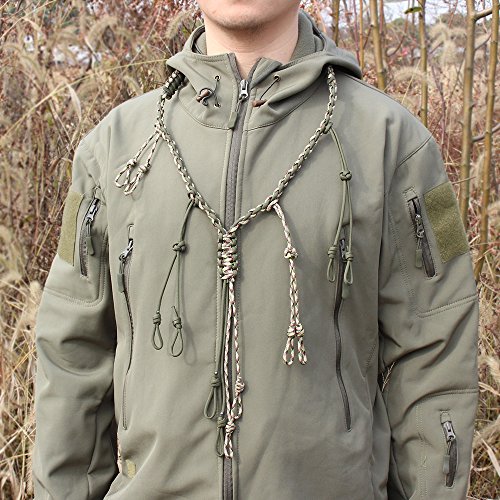 PSKOOK Duck Call Lanyard Paracord Hunting Goose Calls 12 Adjustable Loops Outdoor Predator Gear for Pheasant Waterfowl Hand Braided Necklace (Army Green) - Thumbnail 5