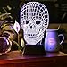 SAVFY 3D Skull bulbing Bedroom Decorative Night Multi 7 Color Change USB Touch Button LED Desk Table Light lamp