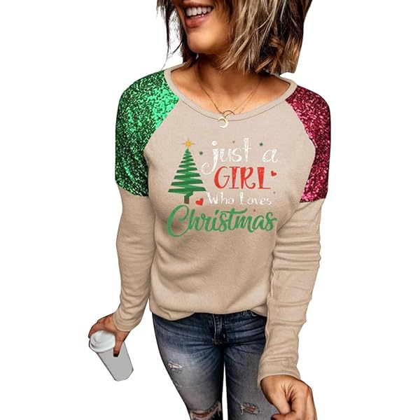 HUIFUAO Merry Christmas Tops Dames Grappige Sprankelende Wijnglas Print