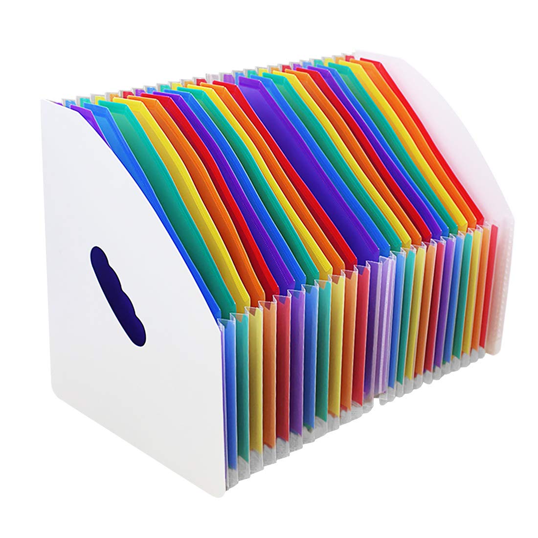 Marte Vanci Expanding File Folder, A4 Document Organiser, Plastic Accordion Filling Folders 24 Pockets Portable Desk Organiser Storage Holder for Office School Paperwork Letter Bill Receipt