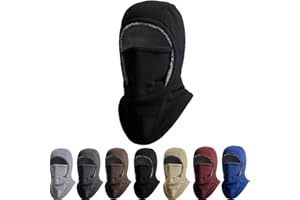 Unisex Winter Balaclava - Waterproof Fleece Lined Hood, Windproof Warm Adjustable Mask