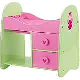 Baby Holz Puppenbett mit Unterschrank Puppenmöbel weiß Decke Kissen