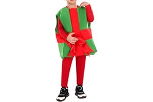 RWYBEIW Kids Christmas Box Costume Boy Girl Christmas Box Present Costume Sleeveless Gift Box Cosplay Costume Dress Up Outfit