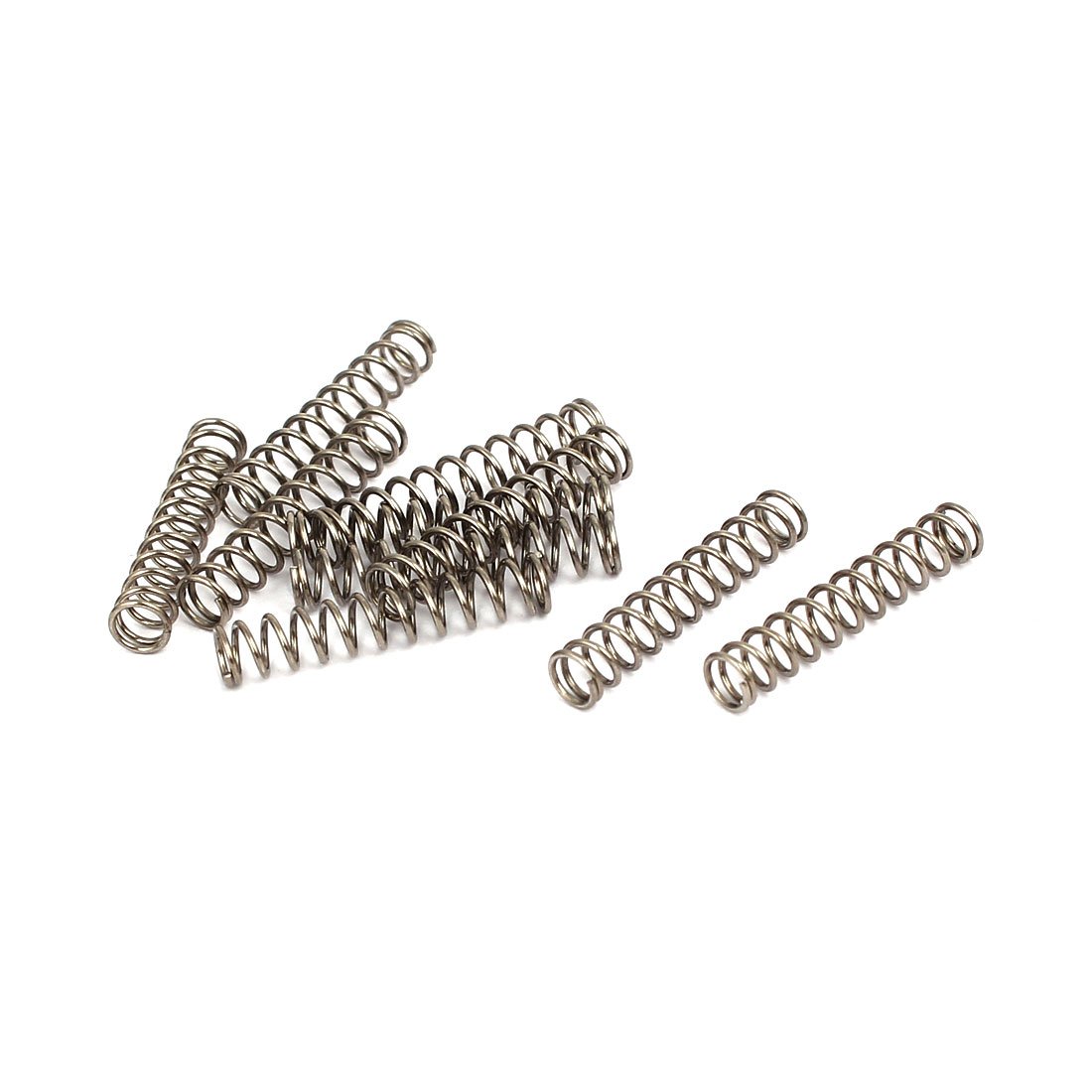 sourcingmap Compression Spring,304 Stainless Steel,4mm OD,0.5mm Wire Size,20mm Free Length,Silver Tone,10Pcs
