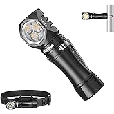 Wurkkos Flashlight Rechargeable 1200 Lumens Small Flashlights with Magnet - HD10 Right Angle Flashlight with Anduril 2.0 RGB 