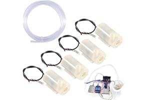 ALAMSCN 4PCS DC 3V 5V Micro Submersible Mini Water Pump for Aquariums Fish Tank Pond Fountain Hydroponics Garden with 2M Flexible Tube Water Pipe