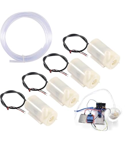 Diitao 4PCS Mini Submersible Water Pump DC 3-5V - 4M Clear Vinyl Tubing For Aquarium, Fountain, Garden