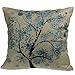 Luxbon - Winter ICY Snowflake Tree Cotton Linen Sofa Chair Seat Throw Pillow Case Cushion Cover 18 x 18/45X45CM Insert Not Included