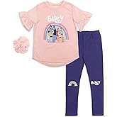 Bluey Bingo Girls T-Shirt Leggings and Scrunchie 3 Piece Outfit Set Toddler to Little Kid