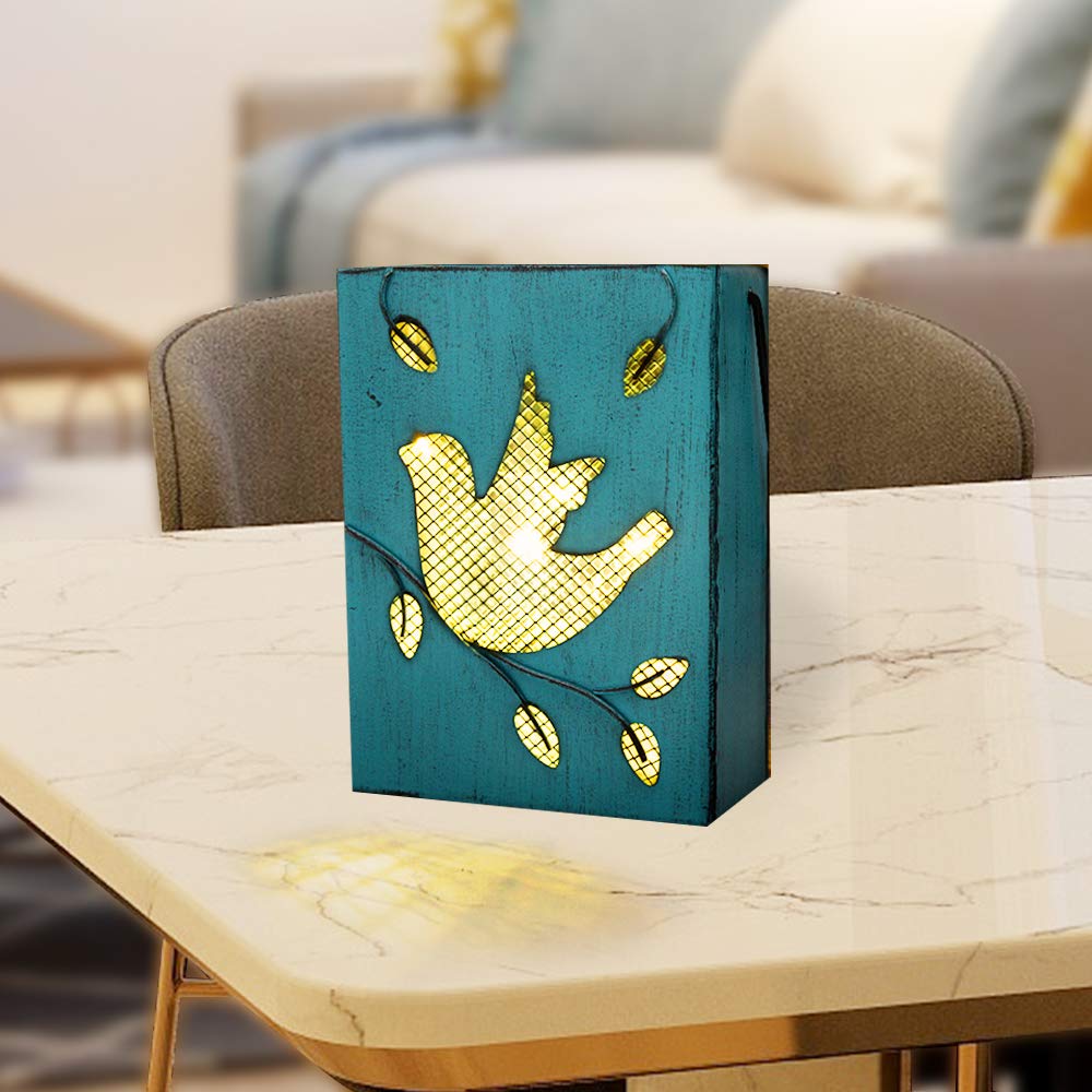 Petrala Solar Lantern Hanging Lights Outdoor Decorative Bule Hummingbird Metal 10 LEDs Table Lamp for Porch Patio Tree Garden Decoration Gifts for Family