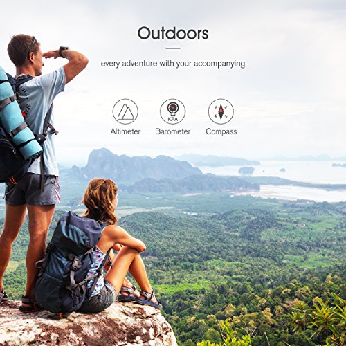 GPS Watch, DTNO.I F7 Outdoor Sports Watch for Men and Women with Pedometer, Altimeter, Barometer, Compass, Thermometer, Real-time Heart Rate Monitor, Various Activity Mode for Android and IOS