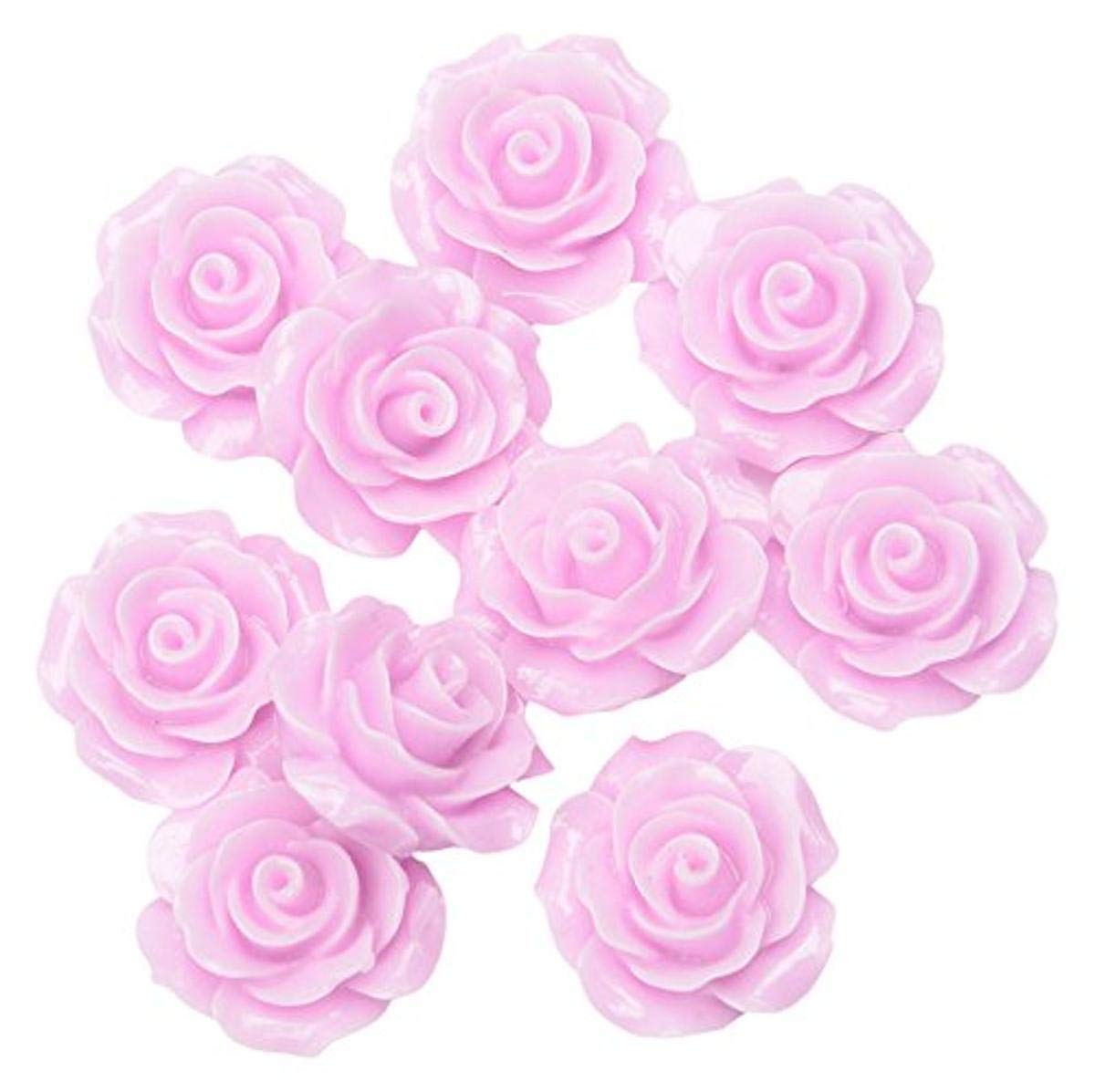 CLUB GREEN RESIN ROSE FLOWER DUSKY PINK 20MM(10), POLYRESIN, 16.5 x 13.2 x 3.3 cm