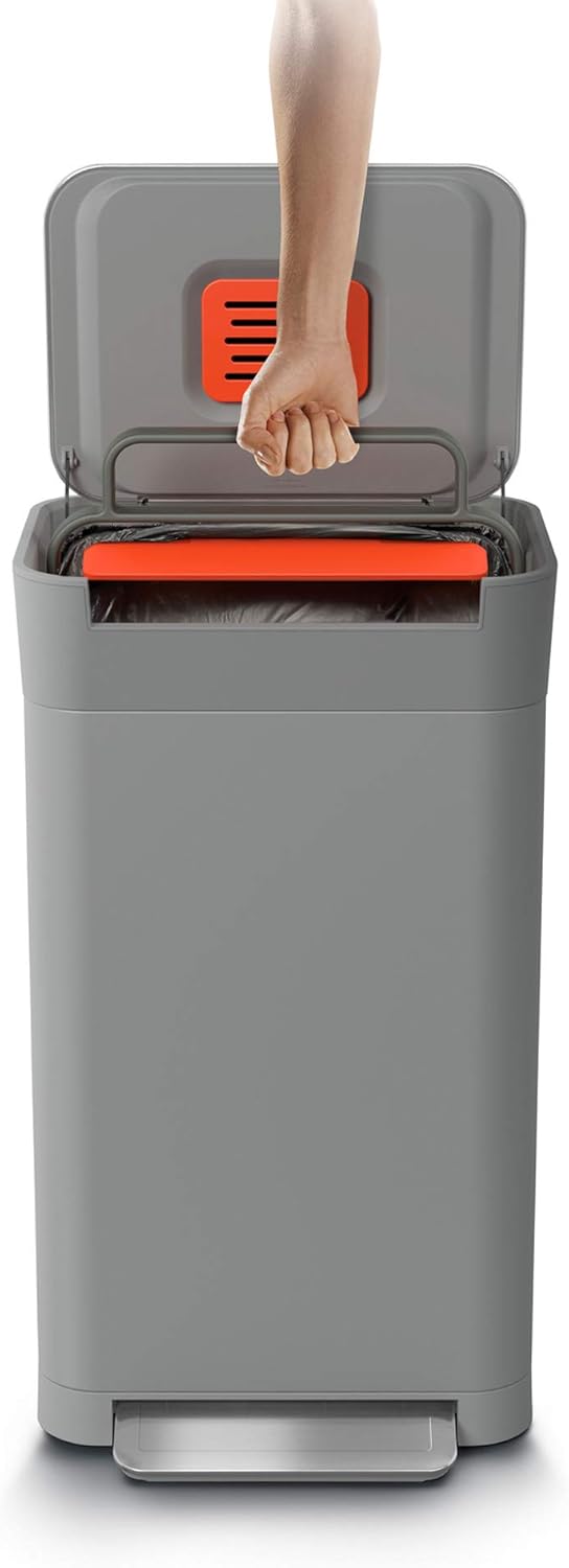 Joseph Joseph Titan 30 Trash Compactor, Stainless Steel, Pebble, 90 Litre BigaMart