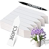 Plant Markers Garden Labels 360 Pcs Plastic Plant Labels Name Tags with Permanent Marking Pen for Seedlings Outdoor Nursery Garden Identification Stakes Tags Pot Marker White Color
