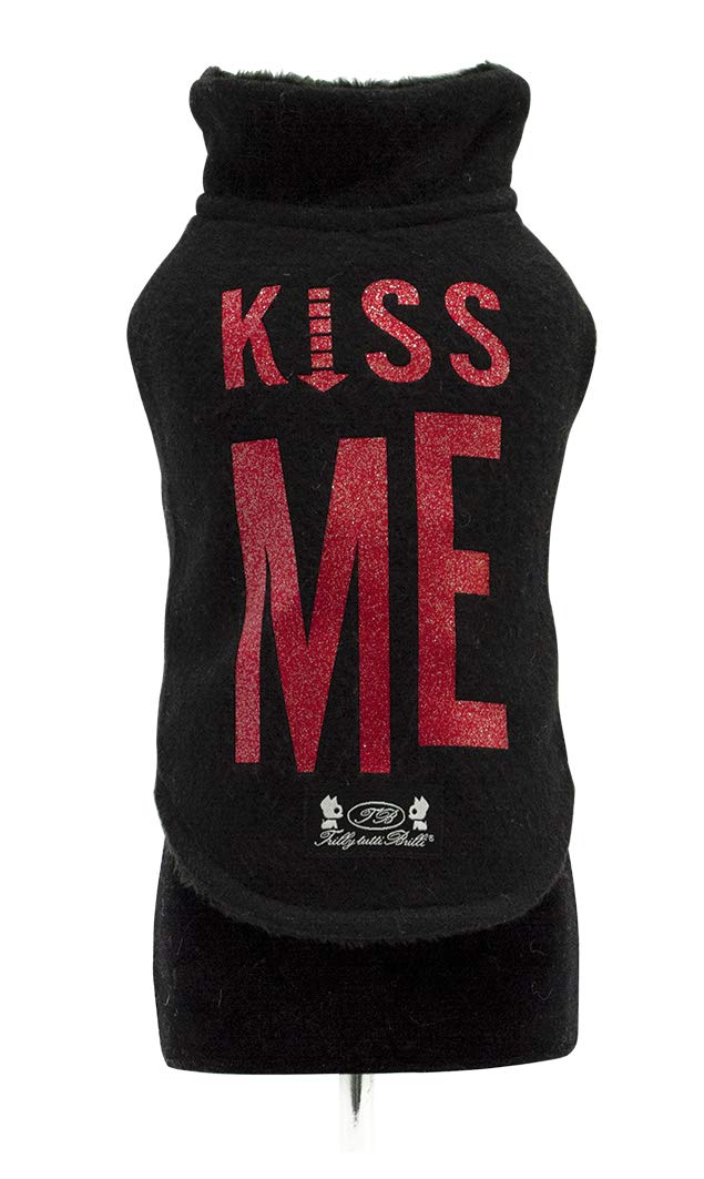 Trilly Tutti Brilli Tropez Sweatshirt with Plush interior And Thermal Vinyl Application, Black, 2X-Small