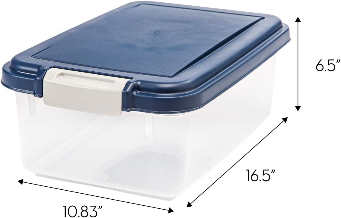 IRIS Airtight Food Storage Container, Navy : Pet Food Storage Products : Pet Supplies