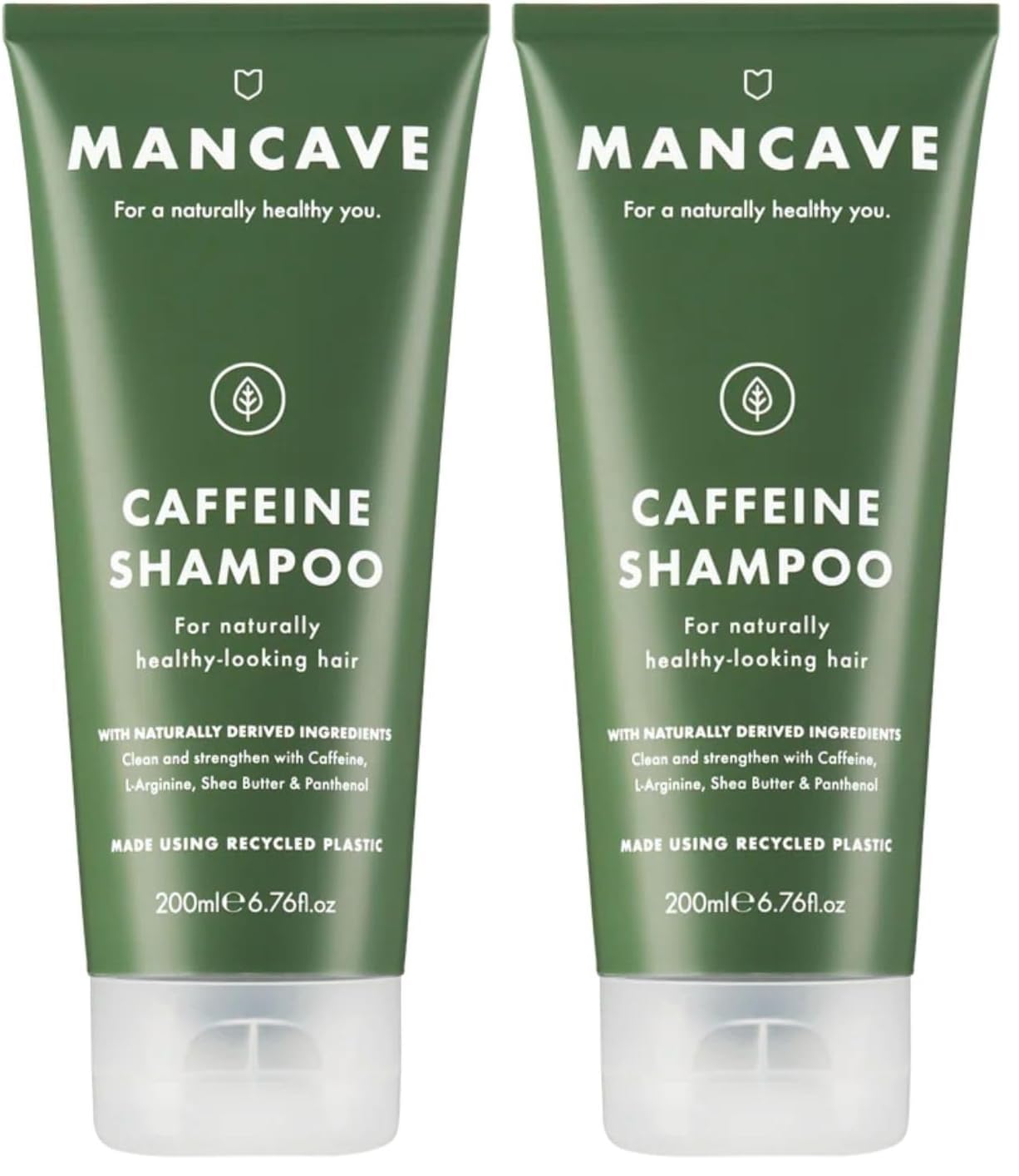 ManCave Caffeine Shampoo for Men, Support and Encourage Healthy Hair Growth with Caffeine, Panthenol and Vitamin E, Sulphate Free, Natural, Vegan, Cruelty Free, 200 ml (Pack of 2) โ image 1