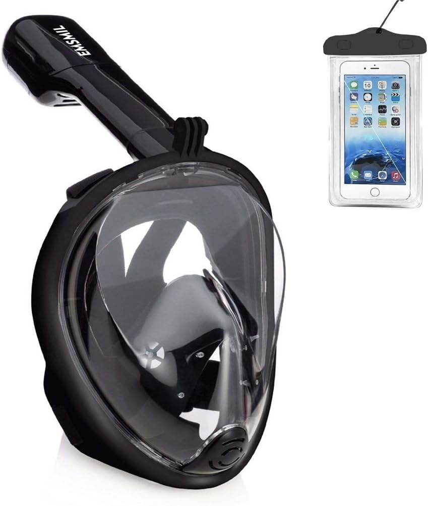Maschera da Snorkeling integrale Snorkeling con supporto per fotocamera vista panoramica a 180 gradi Set da Snorkeling antiappannamento Anti-perda per bambini adulti 18 Maschera da Snorkeling integrale Snorkeling con supporto per fotocamera vista panoramica a 180 gradi Set da Snorkeling antiappannamento Anti-perda per bambini adulti 18