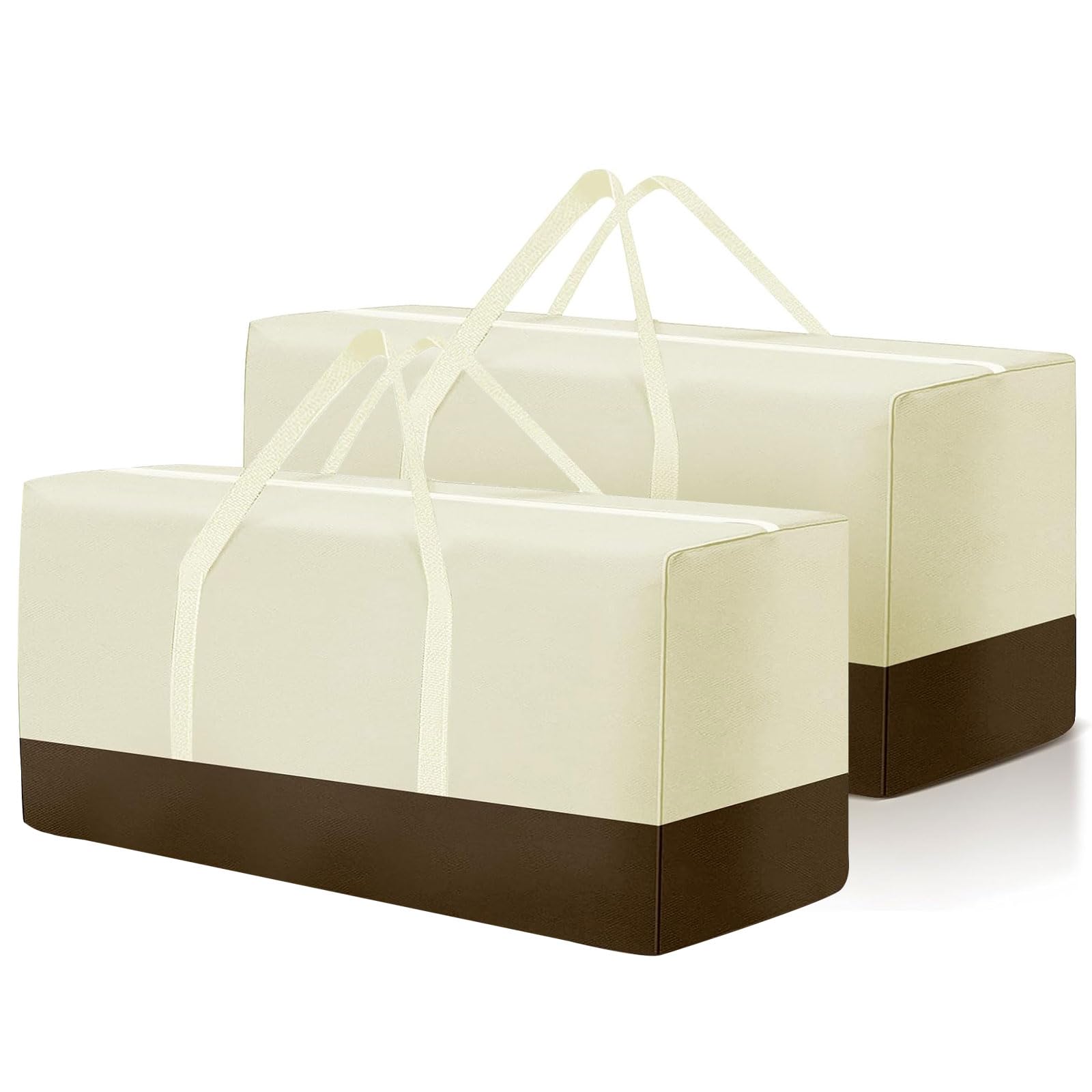 Photo 1 of 2 Pack Extra Large Patio Outdoor Waterproof Cushion Storage Bag, Outdoor Cushion Furniture Storage Bag with Handles and Zippered 68 x 30 x 20 Inch, Beige 2#