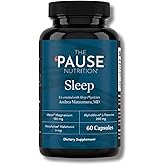 The 'Pause Life Sleep Supplement, Non Habit Forming Nighttime Blend of Magnesium, MicroActive Melatonin, & L Theanine, Sleep & Relaxation Support for Men & Women, Gluten Free, 60 Capsules, 30 Servings