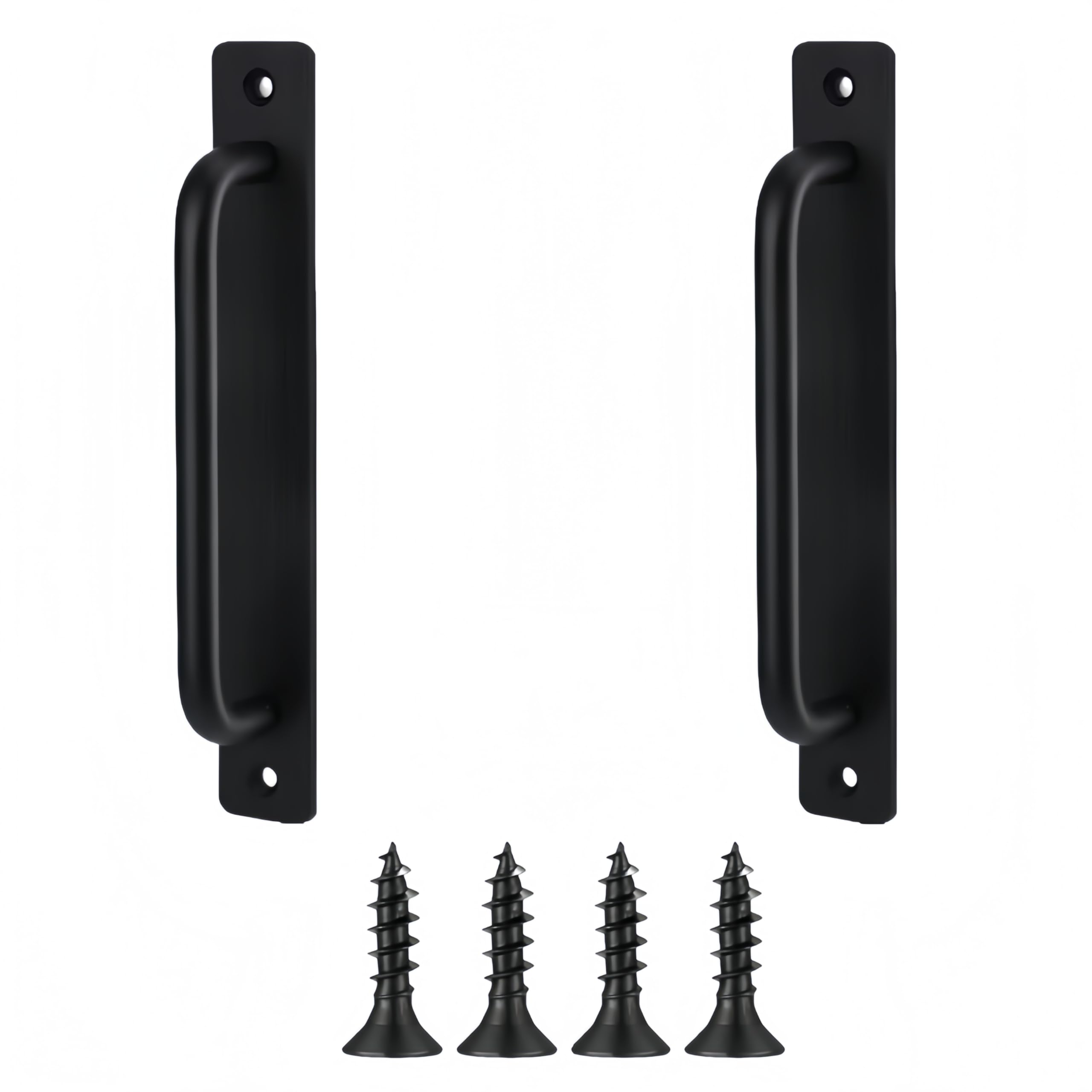 MIEGUIWOR Pack of 2 Sliding Door Handles, Aluminium, Black, 148mm x 25mm x 38mm