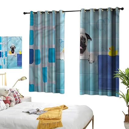 Amazon Com Winfreydecor Thermal Curtains Dog In A Bathtub Pet