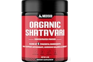 MECISCO 6in1 Shatavari Powder Organic - Blended with Shatavari Root, Bacopa Monnieri, Ashwagandha Root, Vitex Berry, Fenugreek & Black Pepper - Supports Rejuvenation, Promotes Energy & Vitality - 4 Oz