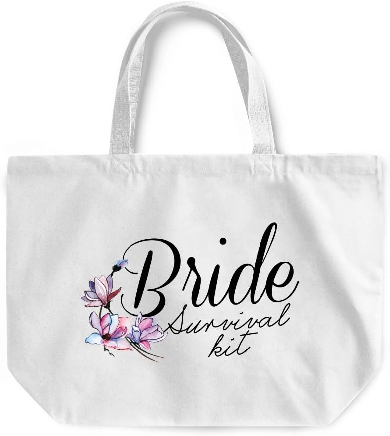 Bride Survival Kit Maxi Bag Funny Bridal Shower Getting Married Canvas Tote