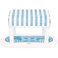 FUNBOY Giant Floating Cabana Stripe Drink Station, Removable Fabric Shade with Fringe, Perfect for Parties, Table-Top Decorations and in-Pool Refreshments.