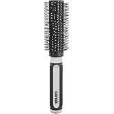 Conair Grip &amp; Style Round Brush, Nylon Bristle Hair Brush for Blowout Styling, Ideal for Coarse, Curly, Wavy Hair, Color May Vary