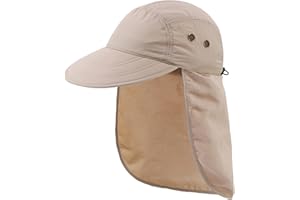 Connectyle Mens UV Sun Protection Cap Safari Hike Cap with Neck Flap Fishing Hat
