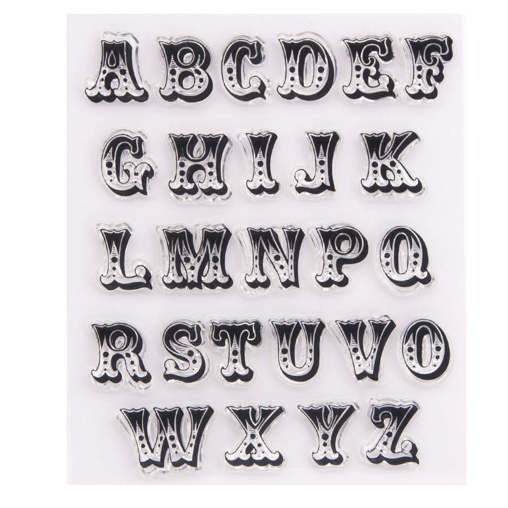 Arrietty Capital Alphabets Alphas ABC Letter Clear Stamps for Card Making Decoration and DIY Scrapbooking