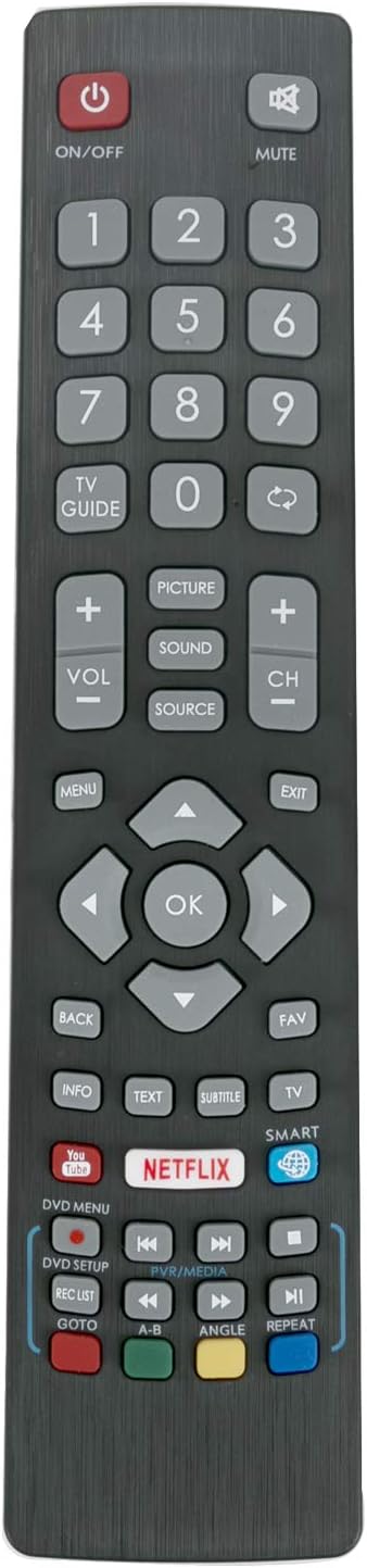 VINABTY BLFRMC0008 Remote Control Replacement fit for Blaupunkt Full HD Smart LED 3D TVs with NETFLIX YouTube 3D Buttons