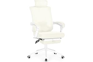 Misolant Ergonomic Office Chair with Footrest, Ergonomic Desk Chair with Adjustable 2D Lumbar Support, High Back Office Chair with Adjustable Headrest, Comfortable Executive Office Chair