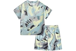 Jobakids Boys Summer Fashion Casual Short Sleeve T-Shirt and Shorts Set