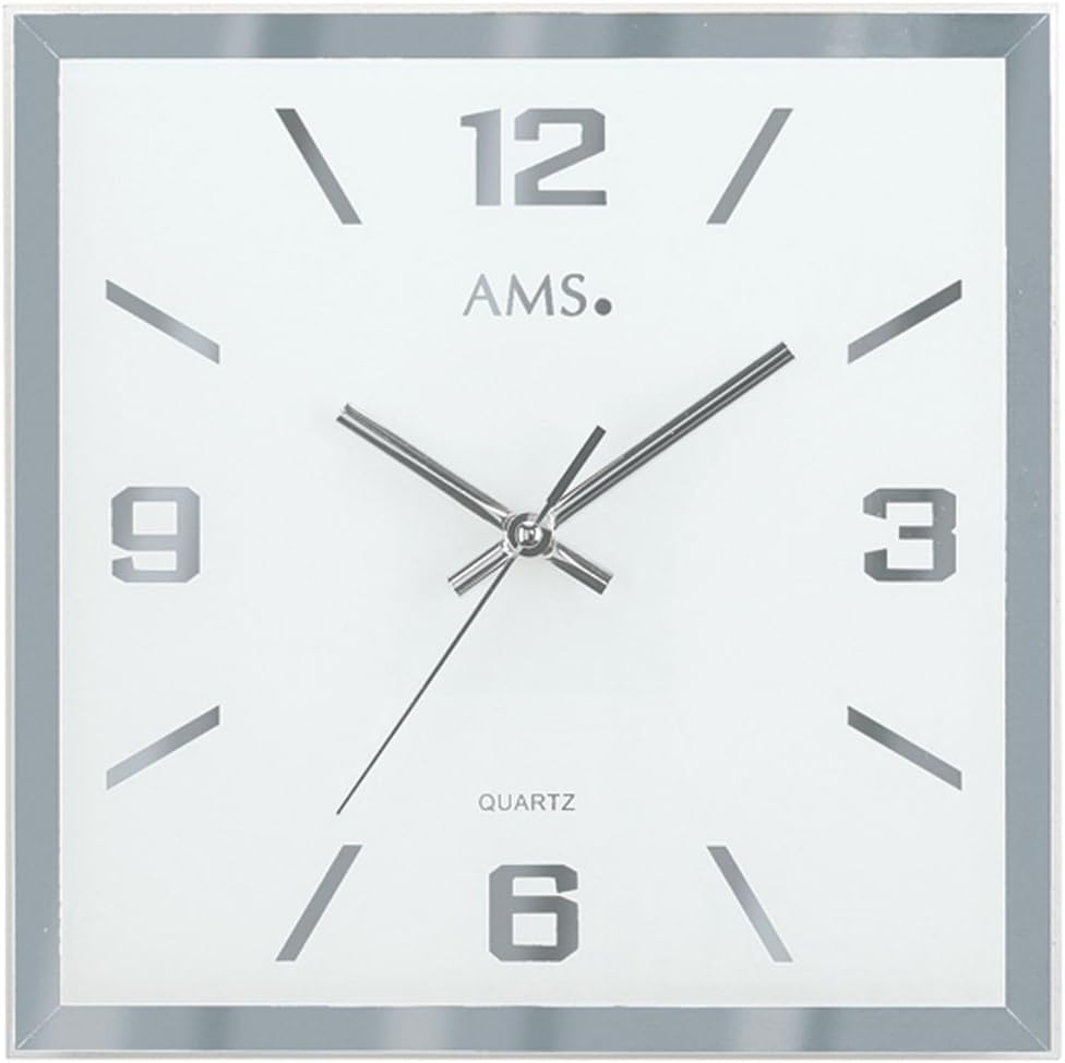 AMS Uhrenfabrik Clock, Silver, 27 x 4 x 395 cm
