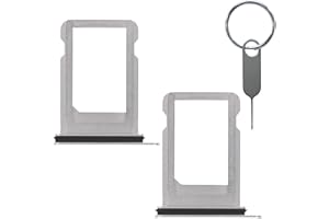 LOZOP 2 Pieces Sim Card Tray Holder with Waterproof Rubber & Eject Pin Replacement for iPhone X 5.8 Inch (Silver)