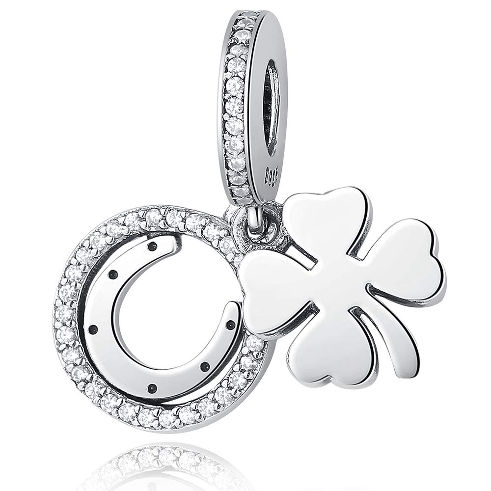 sam panda 925 Sterling Silver Charms Compatible for Pandora Bracelets and Necklaces, DIY Holiday Gifts for Women Girls, Lucky Horseshoe
