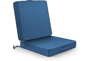 RULAER Chair Cushions 19x19x3inch Outdoor Double Piping Waterproof Patio Seat Cushion Washable with Carrying Handle Outdoor Furniture Chair Pad