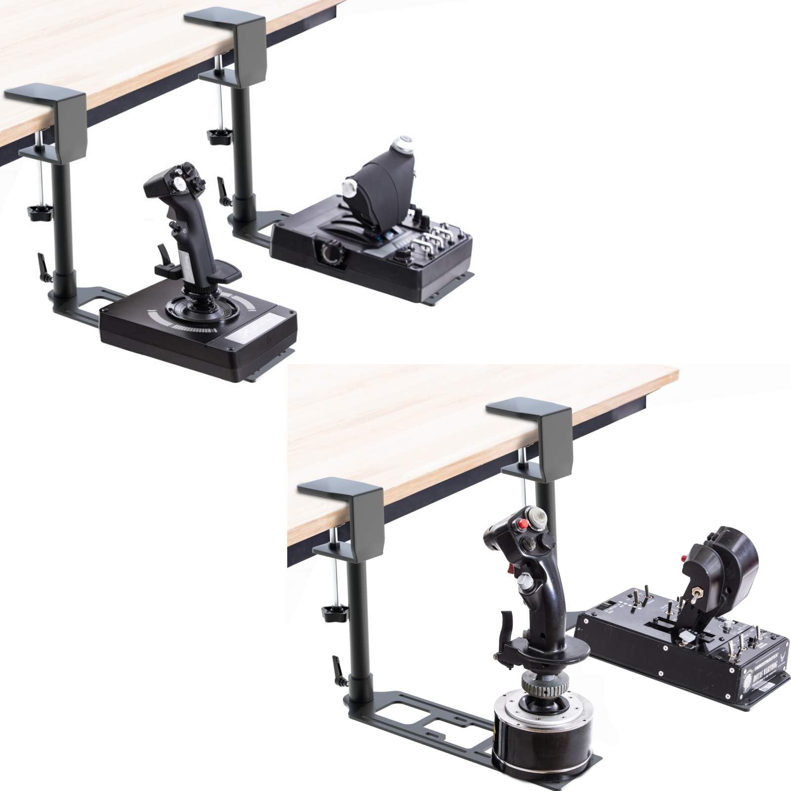 Photo 1 of Meza-Set of 2 Desk Mount Compatible with Logitech G X52/X52Pro/X55/X56/X56 Rhino/Thrustmaster T.16000M Hotas,Thrustmaster Warthog/WinWing Orion 2/VPC WarBRD/VKB Gladiator and gunfighter